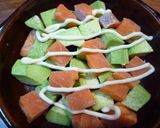 アボカドとサーモンのチーズマヨ掛け焼き作り方3写真