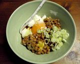 半熟卵でたまご納豆作り方1写真