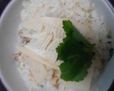 鶏肉と茹でタケノコの炊き込みご飯作り方10写真
