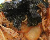とろとろ卵黄の豚キムチパスタ☆作り方3写真