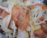 新玉ねぎとスモークサーモンのパスタ作り方2写真