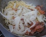 新玉ねぎとスモークサーモンのパスタ作り方4写真