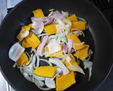 カボチャクリームパスタ。作り方4写真