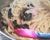 ✿葉ワサビ漬けとベーコンの和風パスタ✿作り方3写真