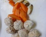 うど・肉団子のみそ味の煮物作り方4写真
