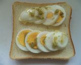 ゆで卵のチーズ柚子胡椒トースト作り方3写真