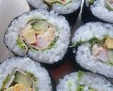 サラダ巻が食べたい♪（アボカド入り太巻）作り方5写真
