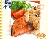 鮭のごま焼き✿味噌マヨきのこのっけ作り方7写真