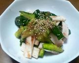 俺流！胡瓜と長芋の鰹梅肉和え作り方6写真
