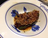 ピーマンの肉詰めしっとり胡麻餡☆胡麻で蓋作り方3写真
