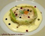 白菜と鶏もも肉のロール蒸しチーズソース作り方6写真