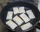 ヘルシー！サーモンと春菊の焼き春巻き作り方5写真