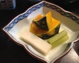 かぼちゃとふきと弥生麩の煮浸し作り方9写真