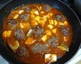 煮込みハンバーグミートつけスパゲティ作り方5写真