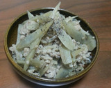 白だしで☆ごぼうと挽き肉の炒め煮作り方5写真