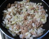 豆腐の挽き肉ケチャ炒めのせチーズ焼き作り方3写真
