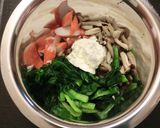 ニラ×かにかま×しめじの塩昆布チーズ和え作り方4写真