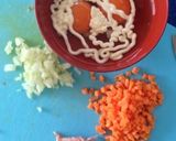 お弁当野菜とひき肉の卵焼き♡作り方1写真