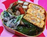お弁当野菜とひき肉の卵焼き♡作り方4写真