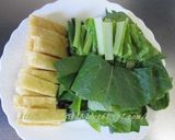 にぼし油揚げ小松菜煮びたしアーモンドかけ作り方2写真