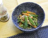 スナップエンドウと葉付人参の中華ごまあえ作り方5写真