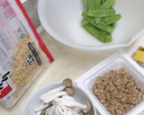 しらす納豆パスタ☆味噌マヨ　全粒粉作り方1写真