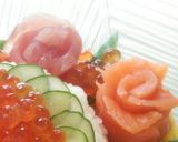 母の日♪記念日♪誕生日に♪花の寿司ケーキ作り方5写真