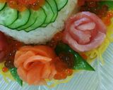 母の日♪記念日♪誕生日に♪花の寿司ケーキ作り方6写真