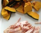 材料二つだけ かぼちゃとベーコンの炒め物作り方1写真