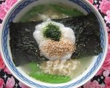 サッポロ一番塩ラーメンで、とろろラーメン作り方4写真