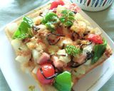 たっぷり野菜♡塩昆布おかかトースト作り方7写真