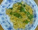 絹さやの卵とじ作り方23写真