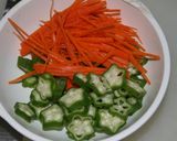 こんにゃく麺とおくらのお吸い物作り方1写真