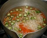 こんにゃく麺とおくらのお吸い物作り方3写真