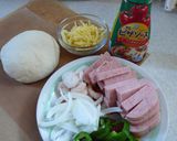 スパムｄｅピザ作り方1写真