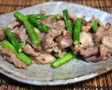 豚肉とアスパラの味噌にんにく炒め作り方6写真