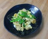 麺つゆで簡単♪絹さやとお麩の卵とじ作り方4写真