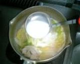 白菜と豚肉のミルク雑炊作り方4写真