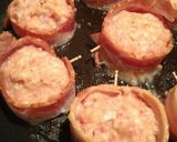 鶏挽肉で簡単ハーブソーセージ風ベーコン巻作り方3写真