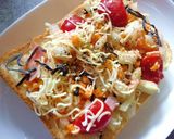 やさいたっぷり♡カレー風味塩昆布トースト作り方4写真