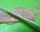 簡単！節約★胸肉（ささみ)と白葱の春巻き作り方1写真