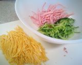 簡単♪そうめんの酢の物☆ﾊﾑ玉子ｷｭｳﾘ作り方1写真