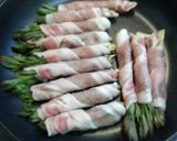 照り焼きたれで　タラの芽の肉巻き作り方5写真