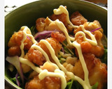 唐揚げリメイク！簡単！麺つゆで＋唐揚げ丼作り方4写真