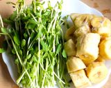 のむ大豆と豆苗，バナナのスムージー作り方2写真