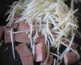 スパムのニラ玉炒め作り方4写真