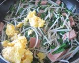 スパムのニラ玉炒め作り方5写真