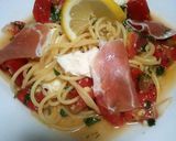 基本の冷製パスタ 　生ハムとトマト作り方7写真