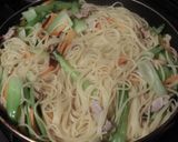 *青梗菜の中華風パスタ*作り方5写真