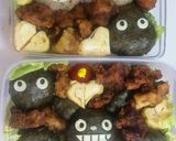 運動会トトロ＆まっくろくろすけキャラ弁当作り方10写真